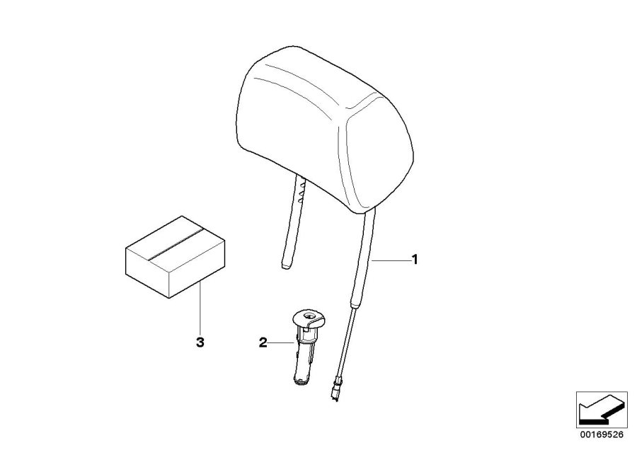 Diagram Seat, front, head restraint for your BMW