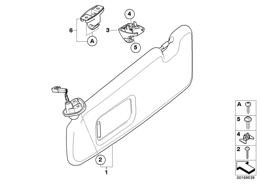 Diagram Sun visors for your BMW