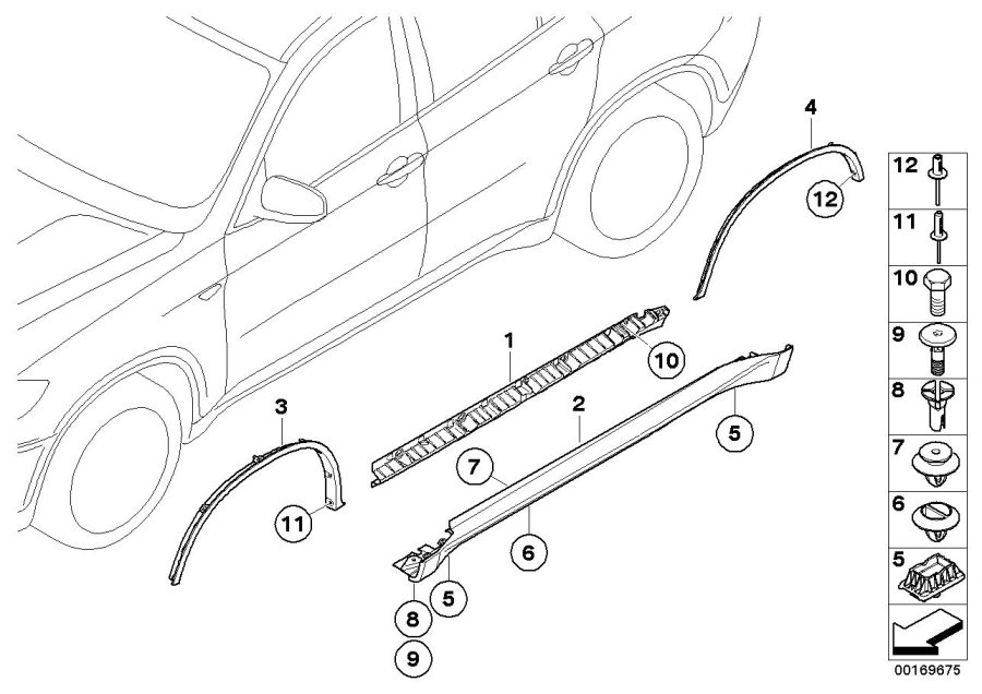 Diagram Cover door sill / wheel arch for your 2008 BMW 528xi   