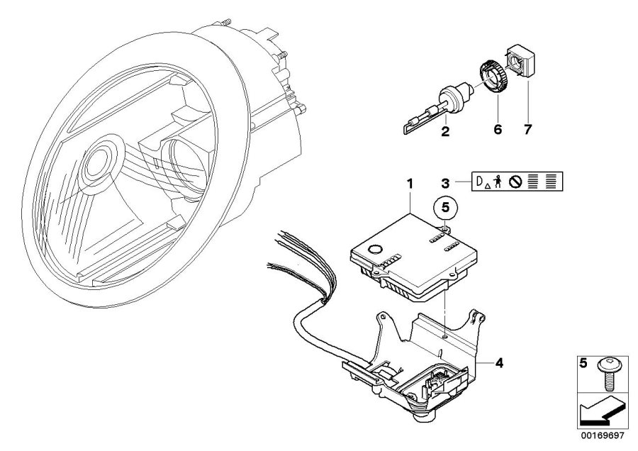 Diagram Headlight, electronic parts, Xenon light for your MINI