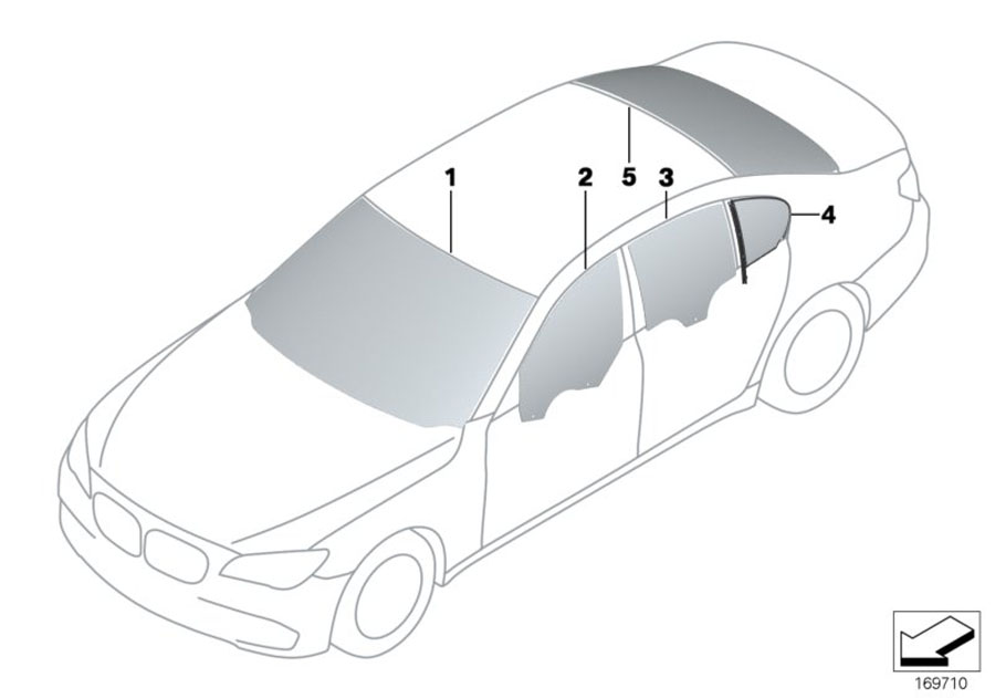 Diagram Glazing for your 2011 BMW Alpina B7LX   