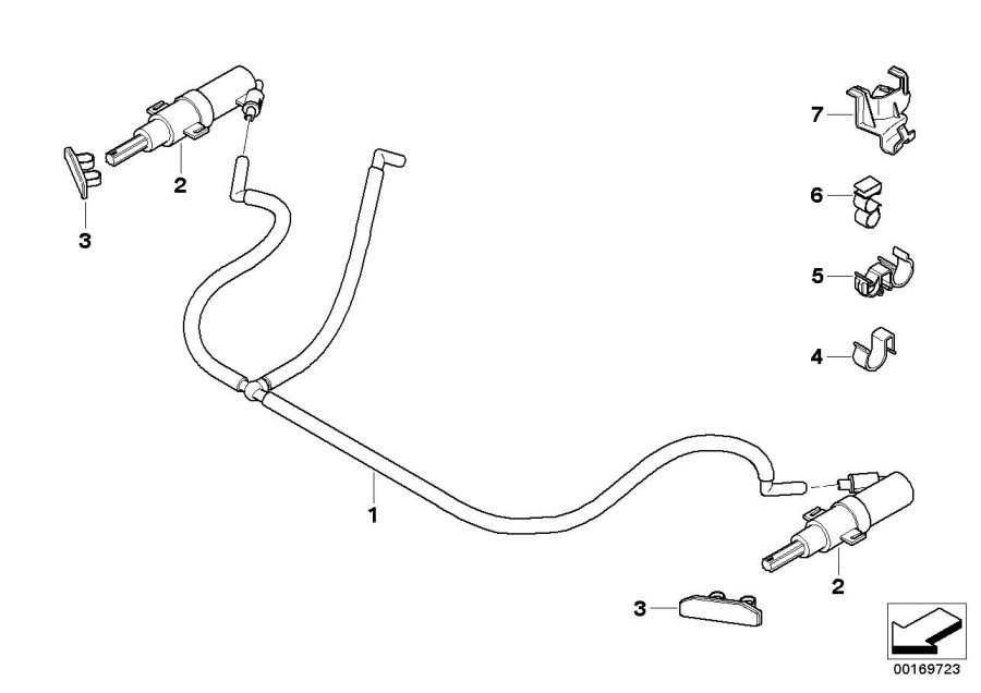 Diagram Single parts for head lamp cleaning for your BMW M3  