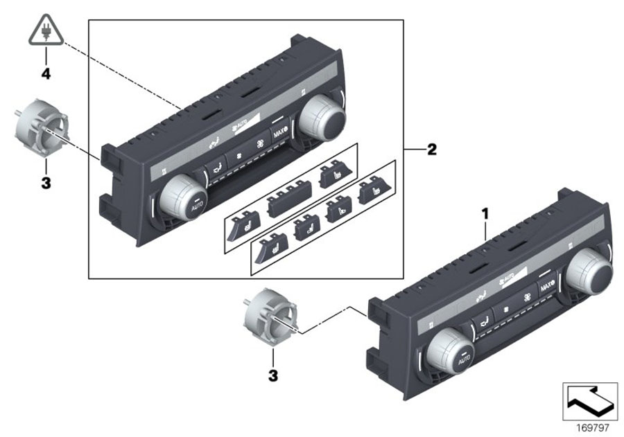 Diagram Operating unit, rear climate control for your BMW