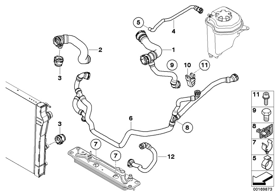 Diagram Cooling System Water Hoses for your 2012 BMW X5   