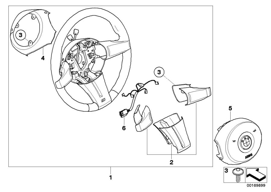 Diagram M sports steer.-wheel, airbag, leather for your BMW M240iX  