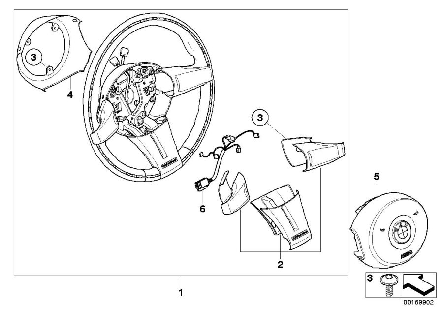 Diagram Sports steering wheel,leather/wdn. ring for your 2021 BMW M550iX Sedan  