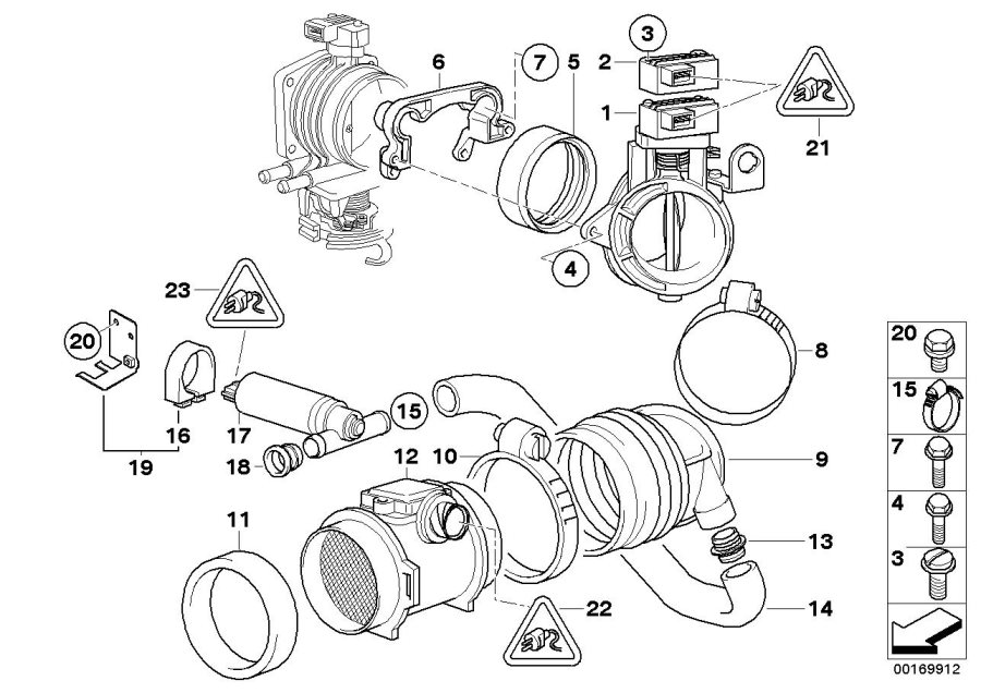 Diagram Secondary throttle housing tube asc for your 1989 BMW M3   