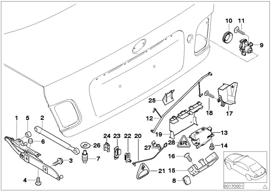 Diagram Trunk LID/CLOSING system for your BMW M3  