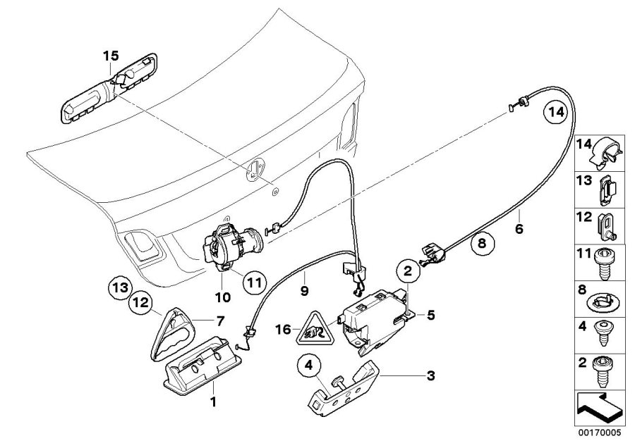 Diagram Trunk LID/CLOSING system for your 2009 BMW 750i   