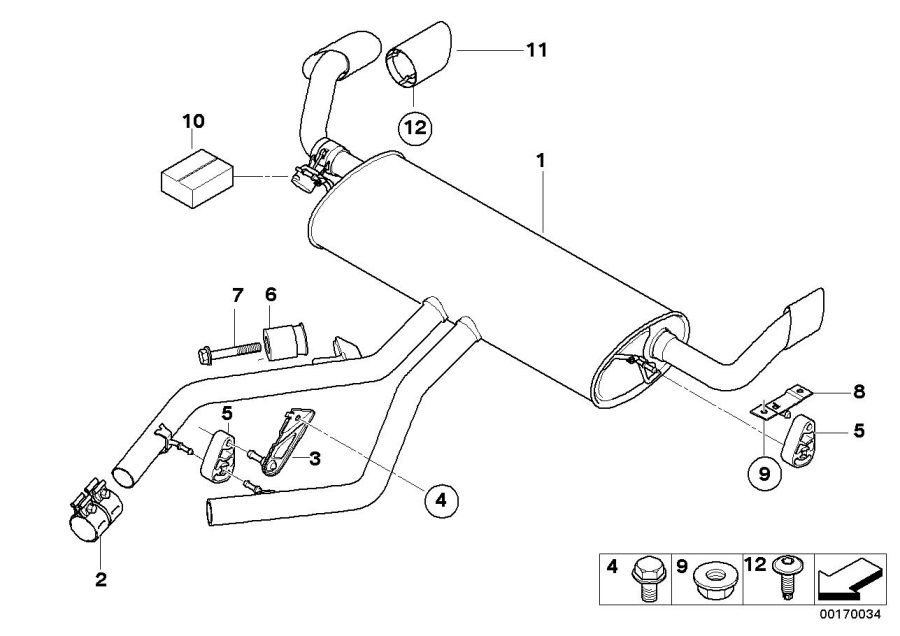 Diagram Exhaust system, rear for your 2022 BMW M550iX   
