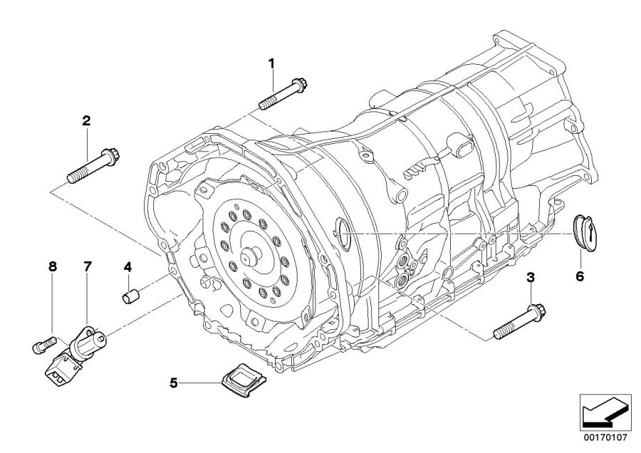 Diagram Gearbox mounting parts for your BMW