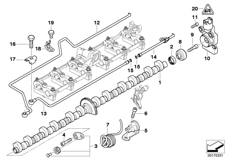 Diagram Valve timing gear, eccentric shaft for your BMW