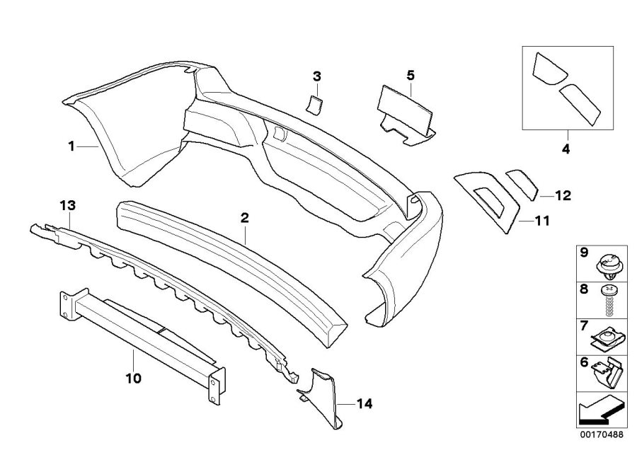 Le diagramme Revetement d pare-chocs arr.kit aerod.II pour votre BMW