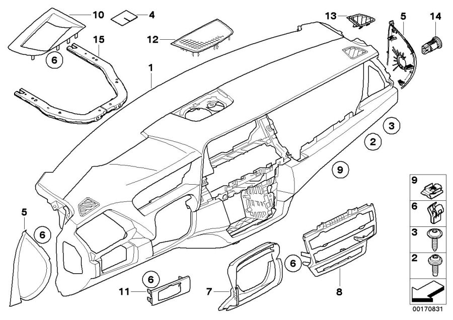 Diagram Trim panel dashboard for your BMW X4  