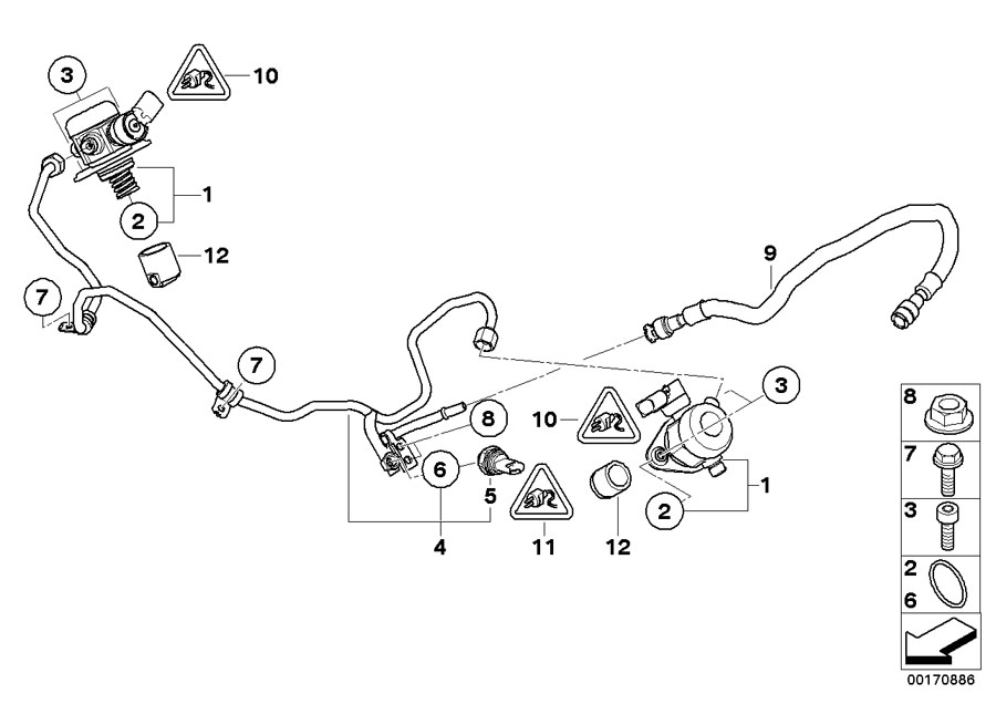 Diagram High-pressure PUMP/TUBING for your 2009 BMW 750i   