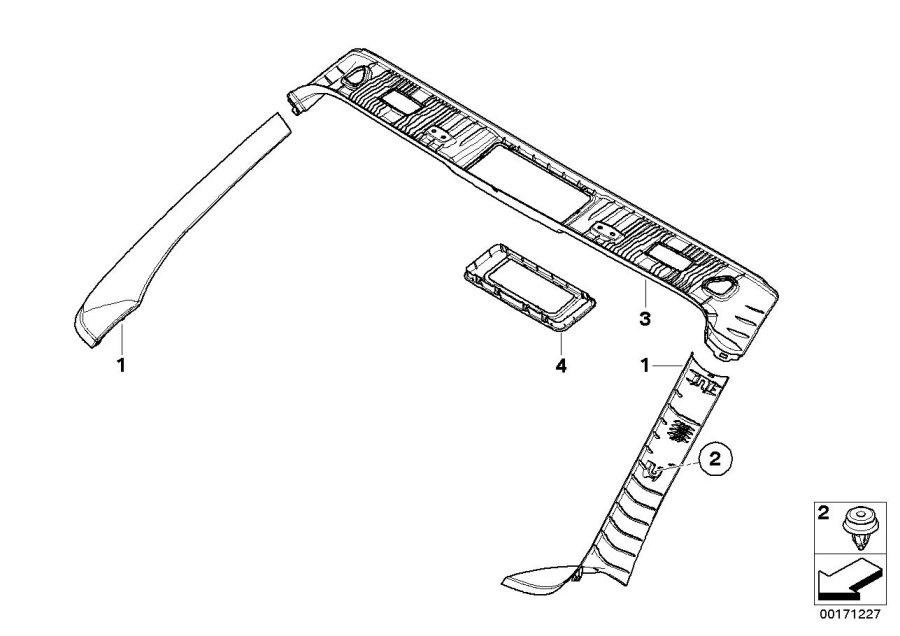 Diagram Trim panel A-column/Int.windshield panel for your BMW