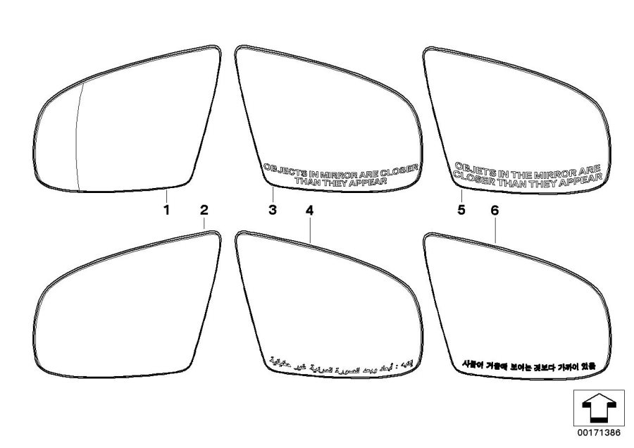 Diagram MIRROR GLASS for your BMW