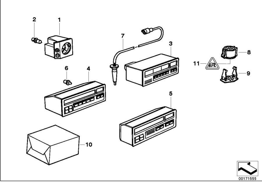 Diagram Additional information instruments for your 1998 BMW 328i Convertible Manual 