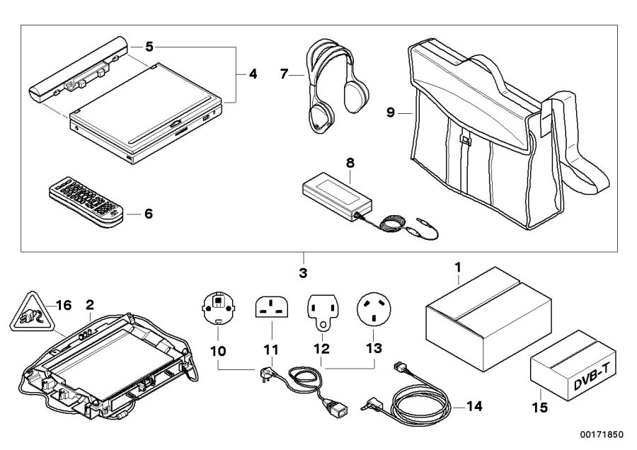 Diagram DVD-system Portable for your BMW X3  