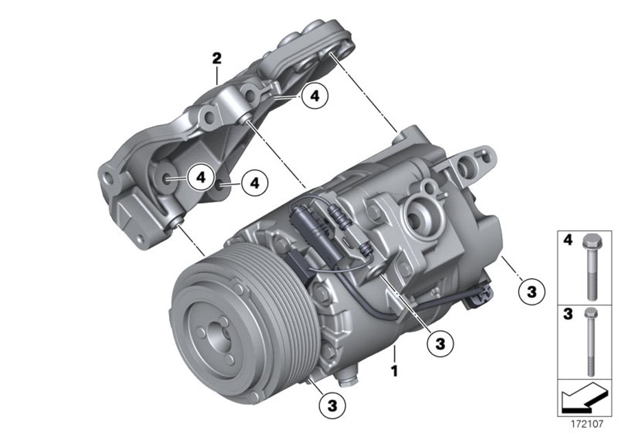 Le diagramme Compresseur d climatiseur/pcs de montage pour votre BMW