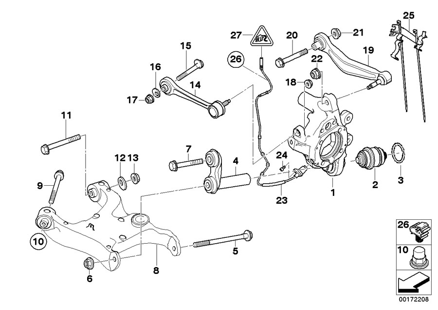 Diagram Rear axle SUPPORT/WHEEL suspension for your 2005 BMW 745i Sedan Automatic 