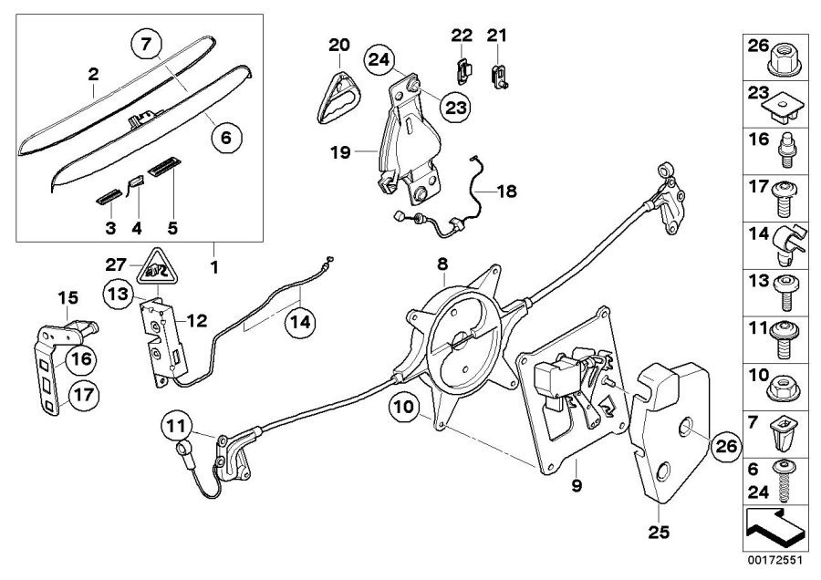 Diagram TRUNK LID/CLOSING SYSTEM for your MINI