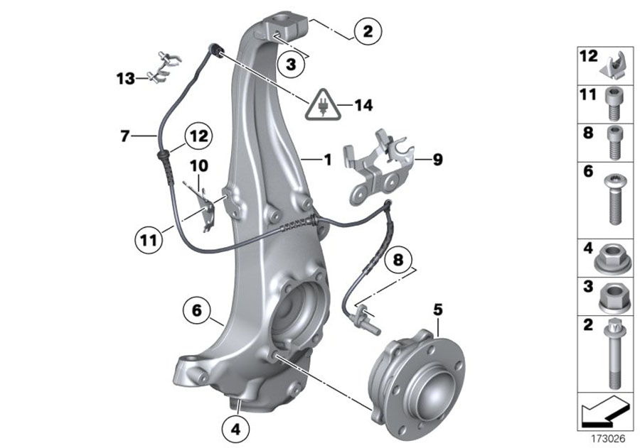 Diagram Carrier / wheel bearing, front for your 2016 BMW 535i   
