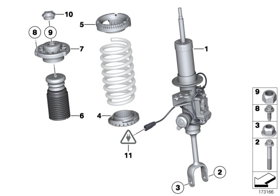 Diagram Strut front VDC / mounting parts for your 1988 BMW M5   