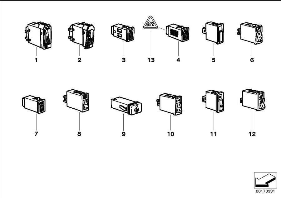 Diagram Various switches for your 2023 BMW X3  30eX 