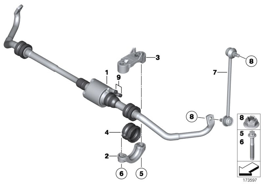 Diagram Front stabilizer BAR/DYNAMIC Drive for your BMW