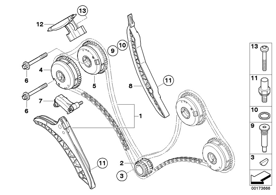 Diagram Timing gear, timing chain, cyl. 1-4 for your 2021 BMW 228iX   