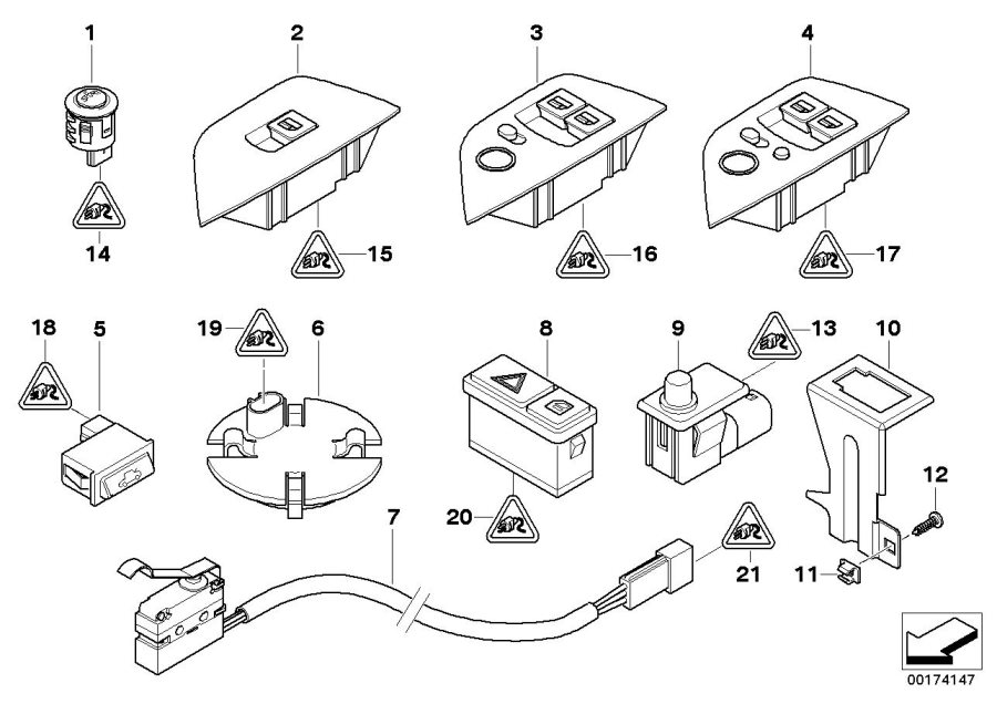 Diagram Various switches for your 2023 BMW X3  30eX 