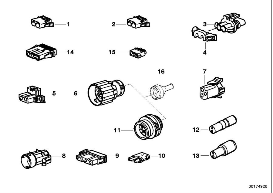 Diagram VARIOUS PLUG TERMINALS for your BMW