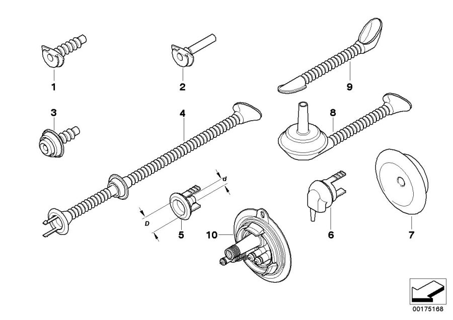 Diagram Various cable grommets for your 2005 BMW 750i   