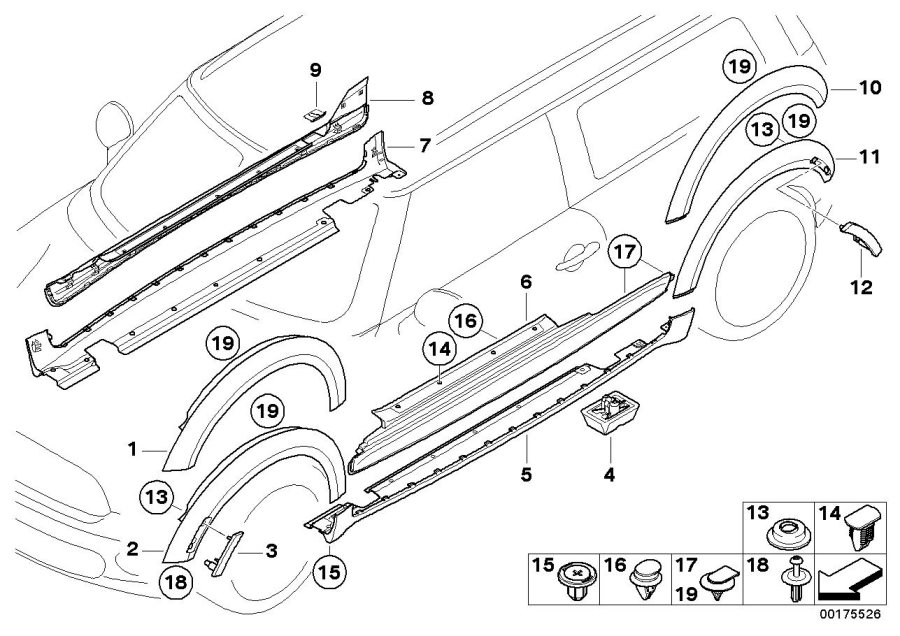 Diagram Cover door sill / wheel arch for your MINI