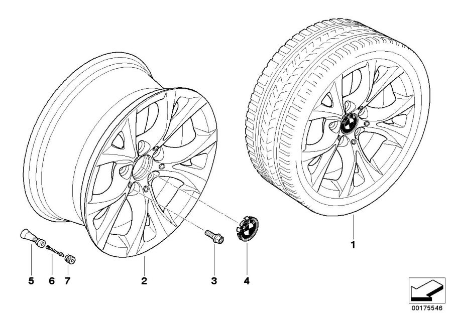 Diagram BMW la wheel, v-spoke 279 for your BMW
