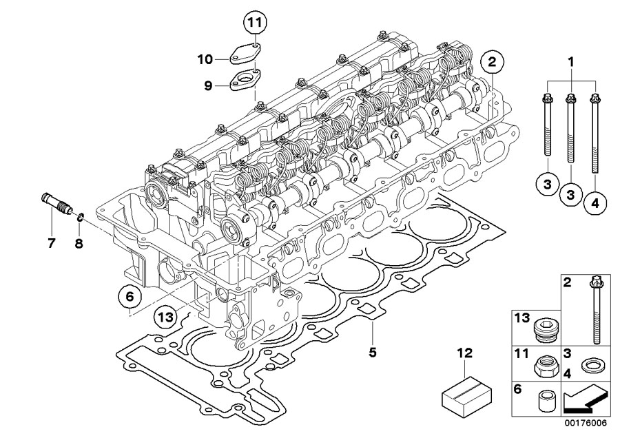 Diagram Cylinder Head Attached Parts for your 2011 BMW 328xi   