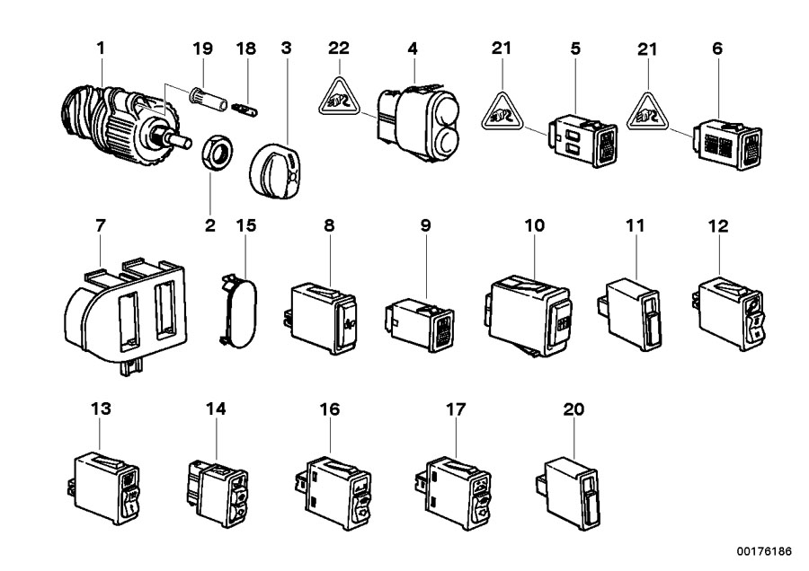 Diagram Various switches for your 2023 BMW X3  30eX 