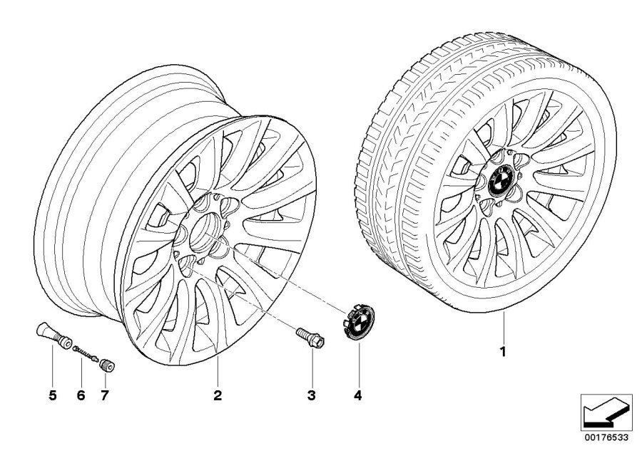 Diagram BMW la wheel, multispoke 282 for your BMW