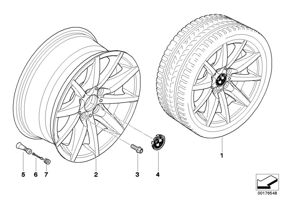 Diagram BMW la wheel, star spoke 286 for your 2005 BMW 330i   