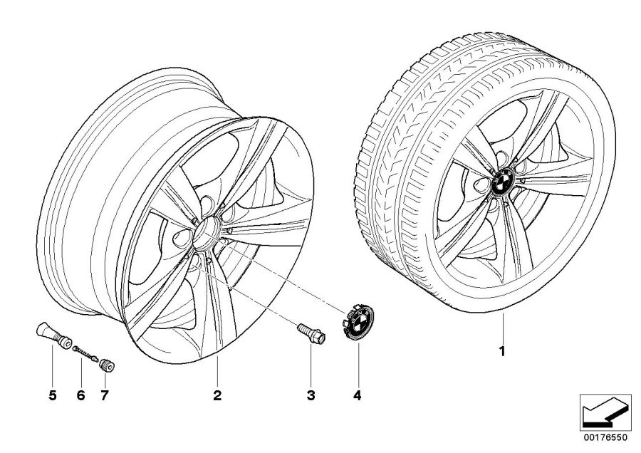 Diagram BMW la wheel, star spoke 287 for your BMW 330i  