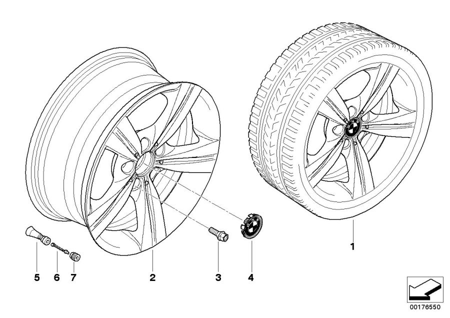 Diagram BMW la wheel, star spoke 287 for your BMW