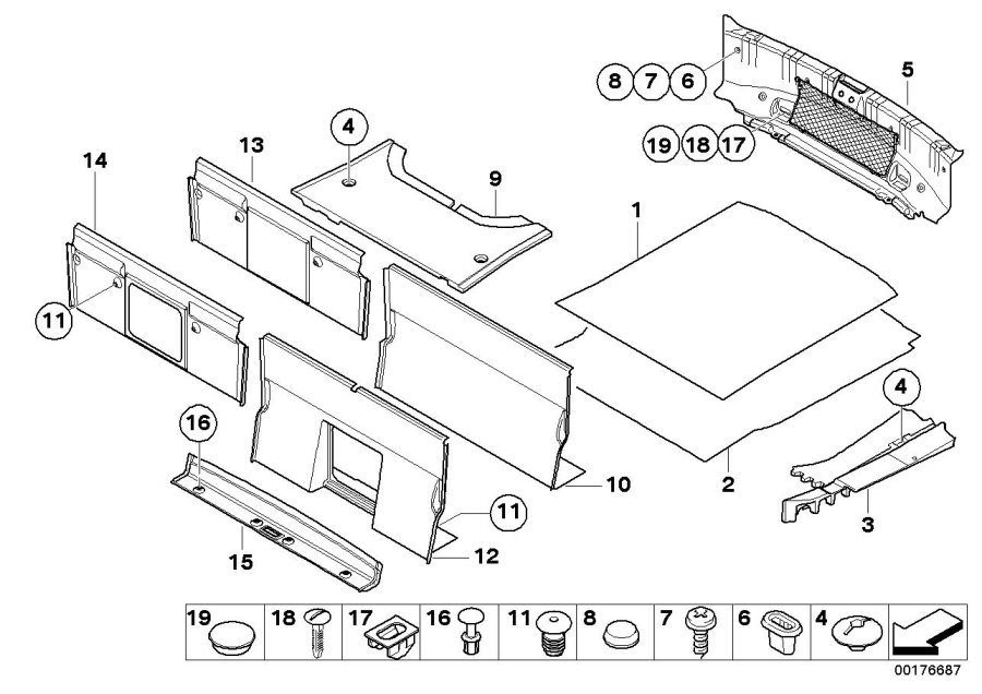 Diagram Trunk trim panel for your 2023 BMW X3  30eX 