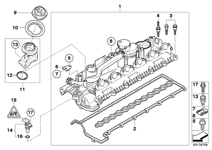 Diagram Cylinder head cover for your BMW