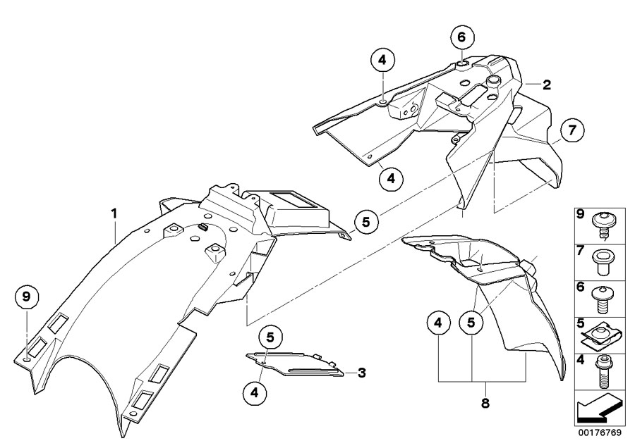 Diagram Wheel cover license plate holder for your 2010 BMW R1200R   