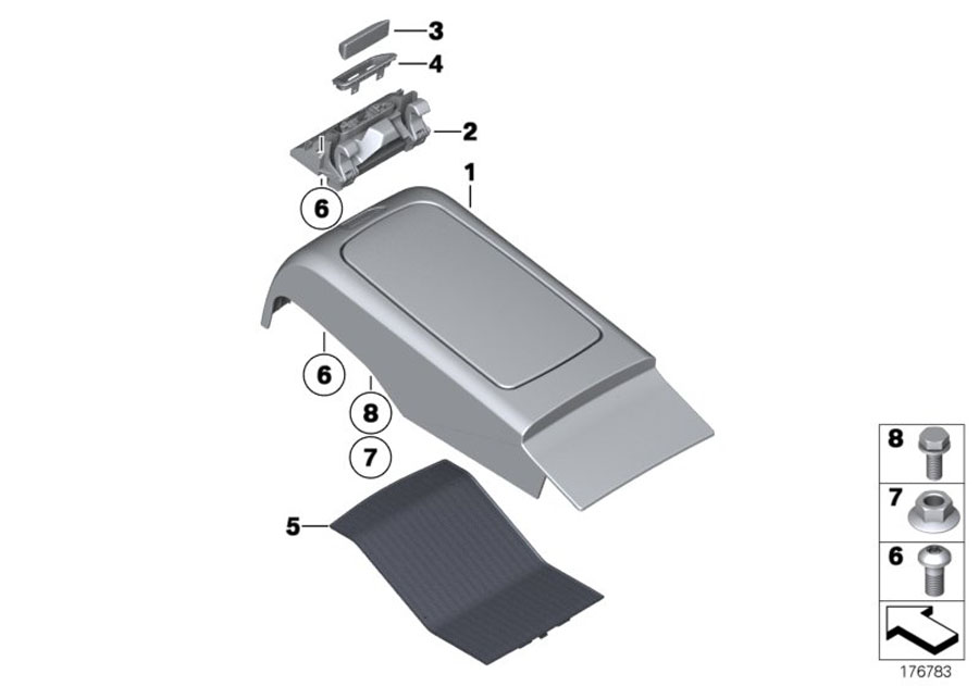 Diagram Center console, rear for your 2014 BMW M6   