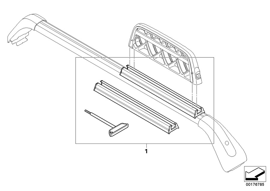 Diagram Support tube height extension for your BMW