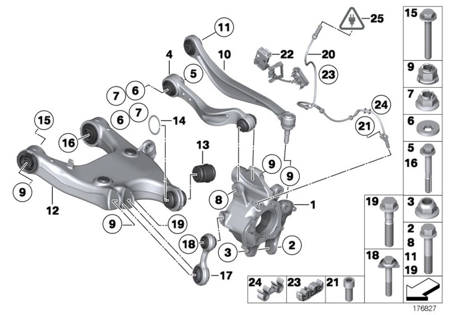 Diagram Rear axle SUPPORT/WHEEL suspension for your BMW 750i  