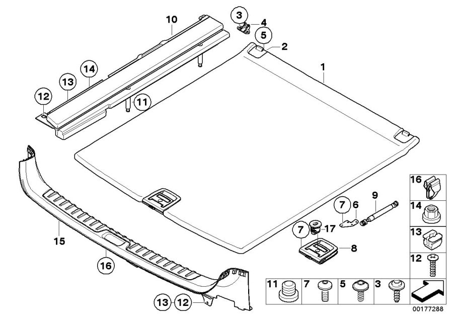 Diagram Trim panel, trunk floor for your 2010 BMW M6   