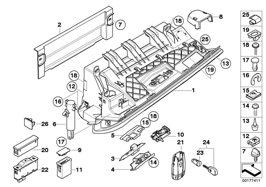 Diagram Glove box for your 2004 BMW M3   